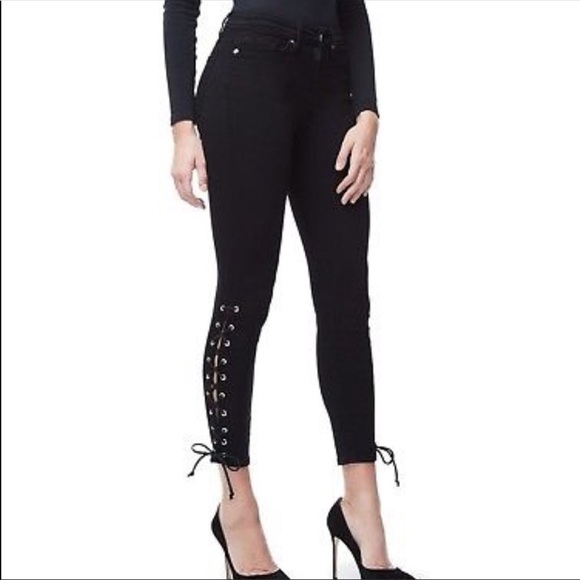 Good American Good Legs Lace Up Skinny High Rise Jeans 2/26 NWT - Picture 3 of 16